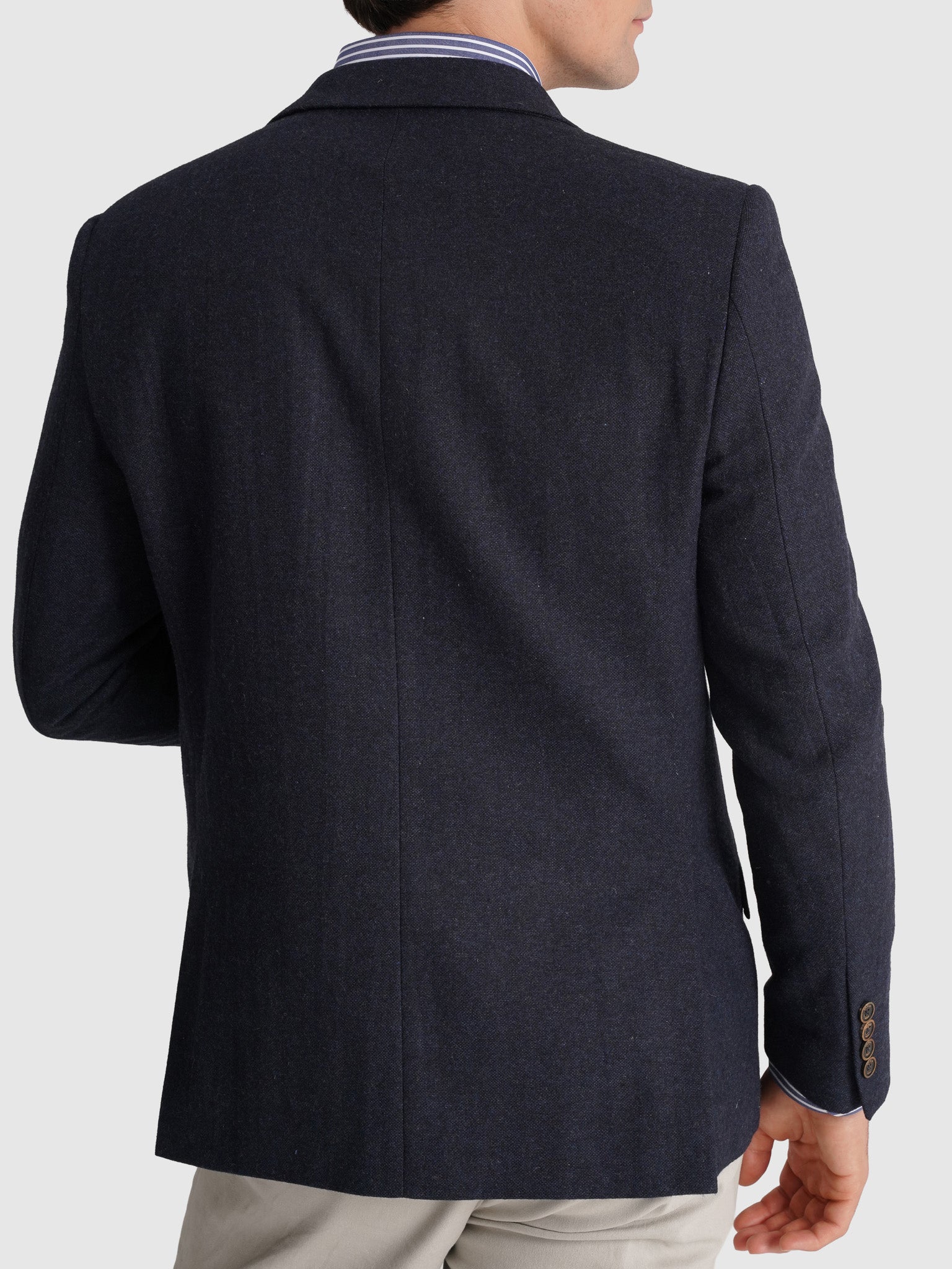 BLAZER LÃ AZUL MANGA COMPRIDA REGULAR FIT MR. BLUE