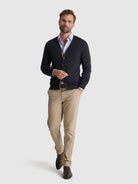 PULLOVER LÃ AZUL MANGA COMPRIDA REGULAR FIT MR. BLUE