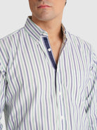 CAMISA ALGODÃO AZUL MANGA COMPRIDA REGULAR FIT MR. BLUE