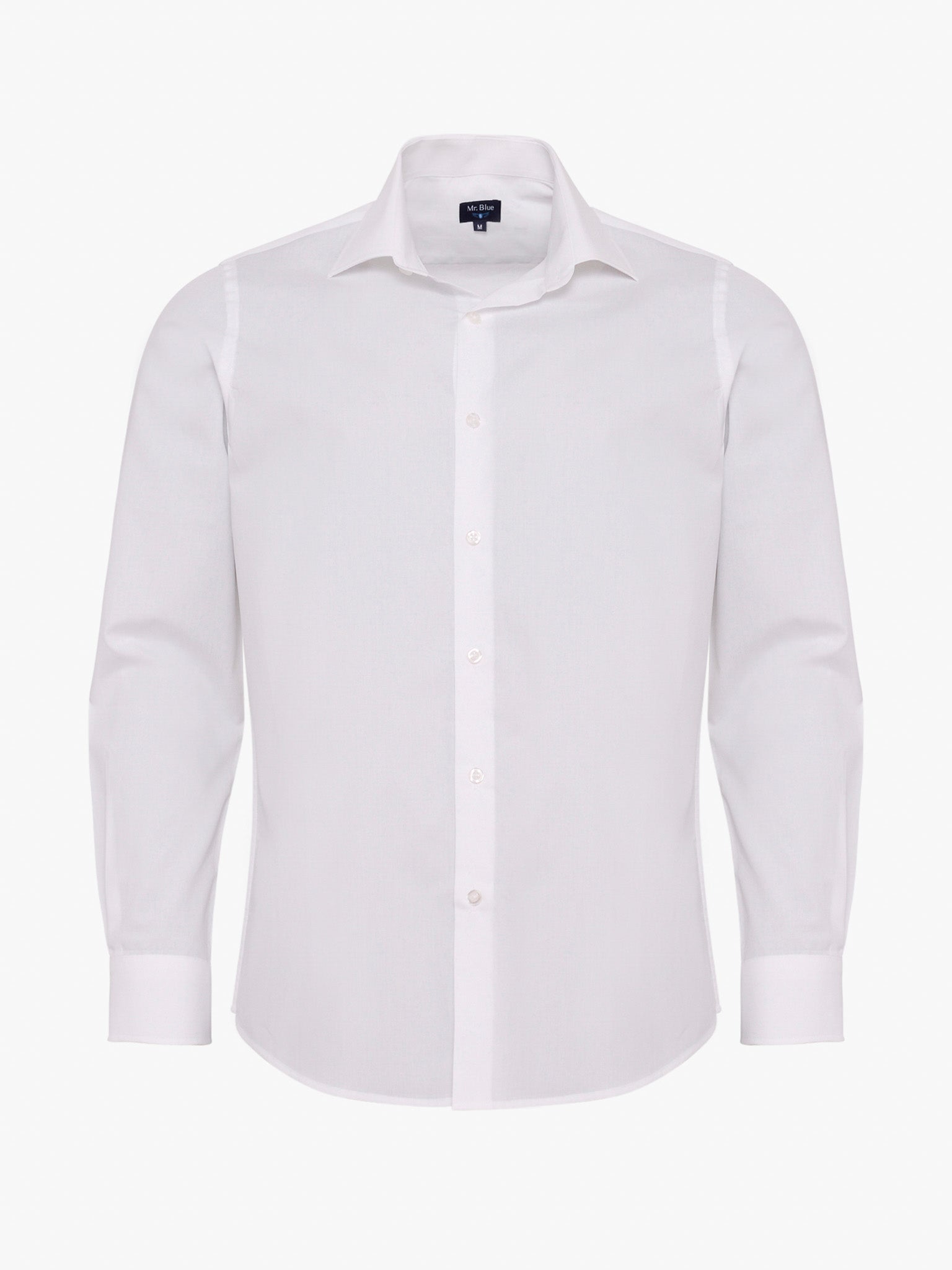 CAMISA ALGODÃO BRANCA MANGA COMPRIDA SLIM FIT MR. BLUE