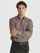 CAMISA ALGODÃO VERDE MANGA COMPRIDA REGULAR FIT MR. BLUE