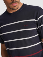 T-SHIRT ALGODÃO AZUL MANGA CURTA REGULAR FIT MR. BLUE