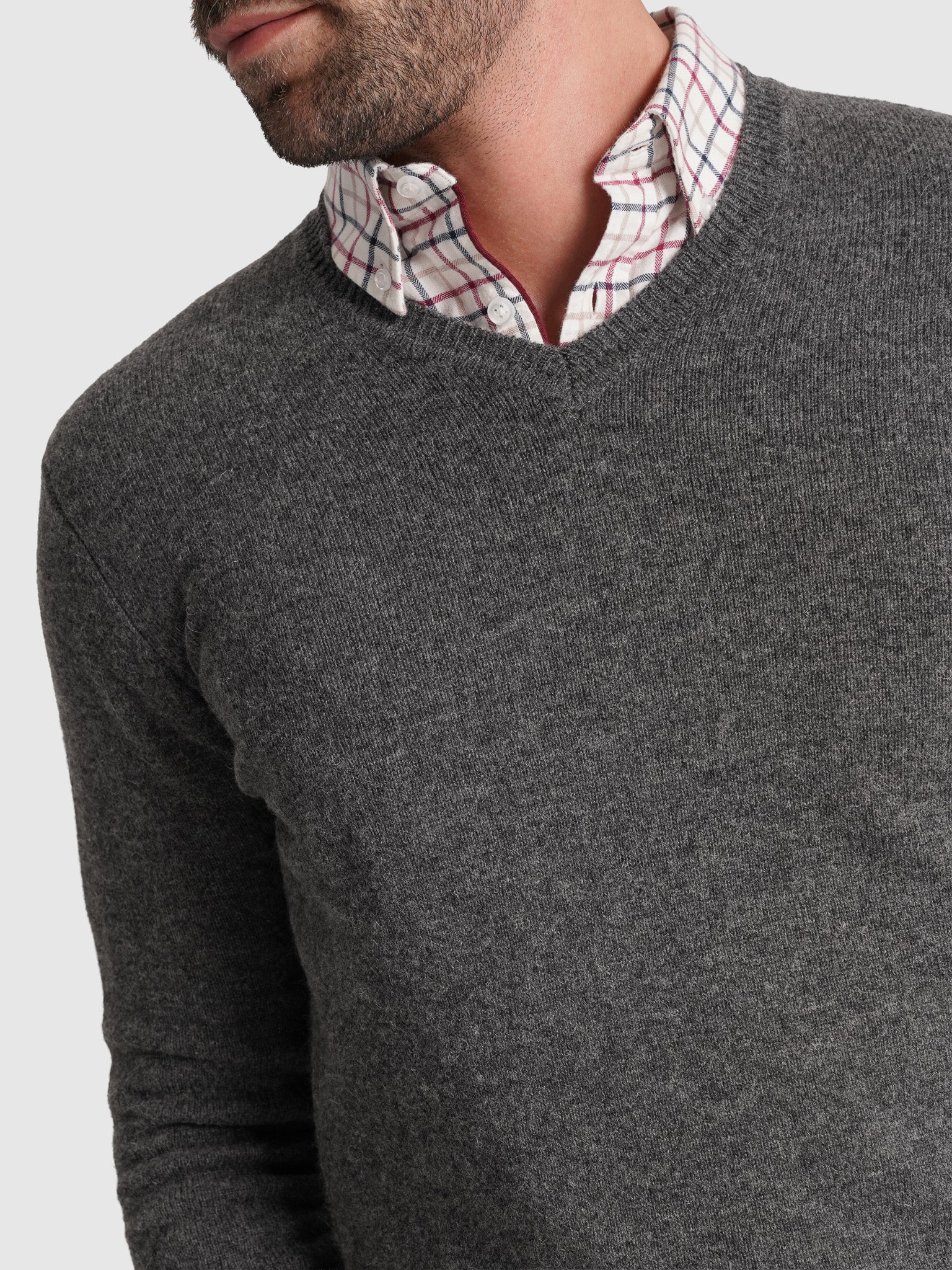 PULLOVER LÃ CINZENTO MANGA COMPRIDA REGULAR FIT MR. BLUE