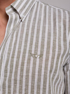 Camisa Linho Verde Manga Comprida Regular Fit Mr. Blue