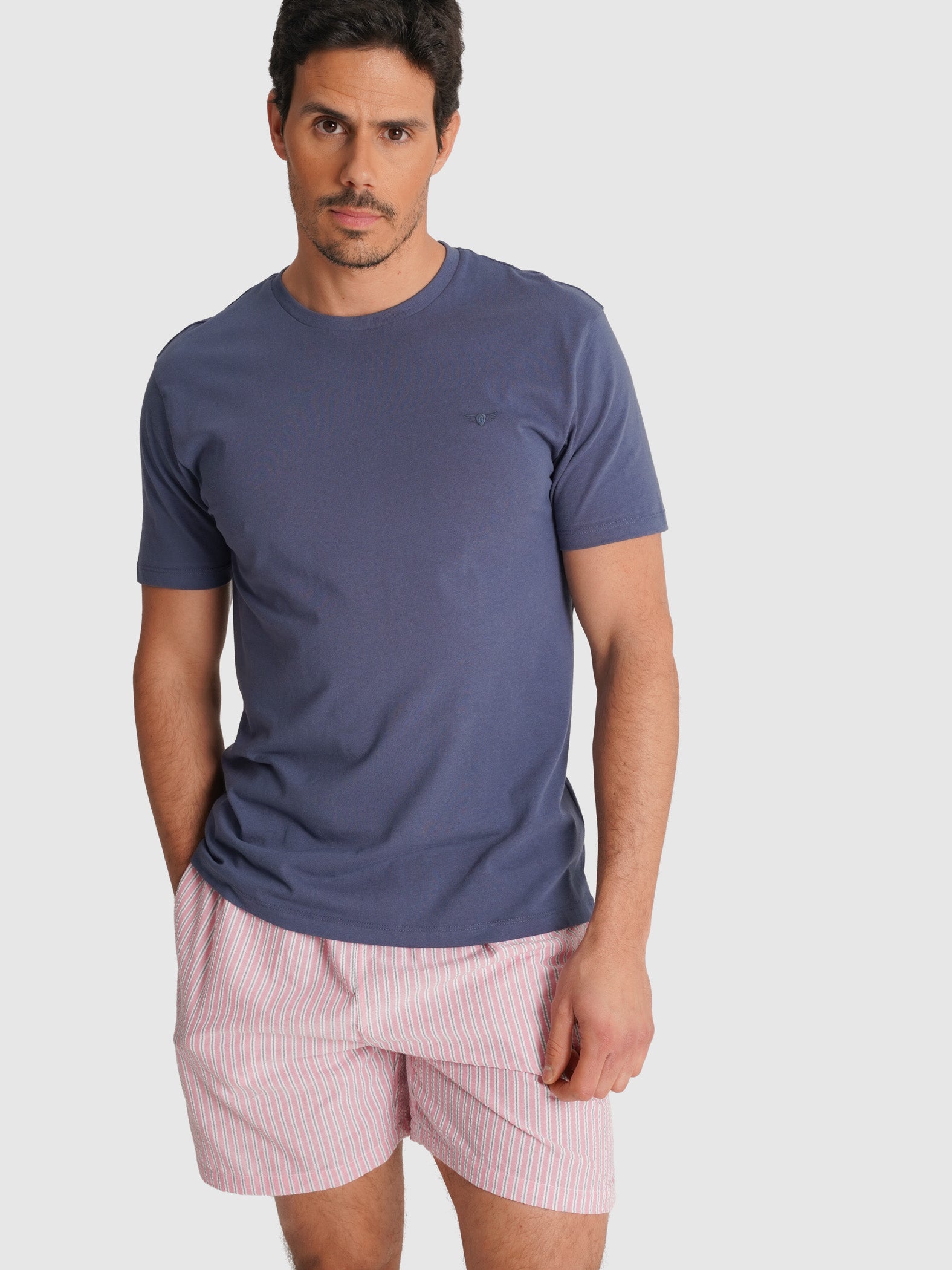 T-SHIRT AZUL MANGA CURTA REGULAR FIT MR. BLUE