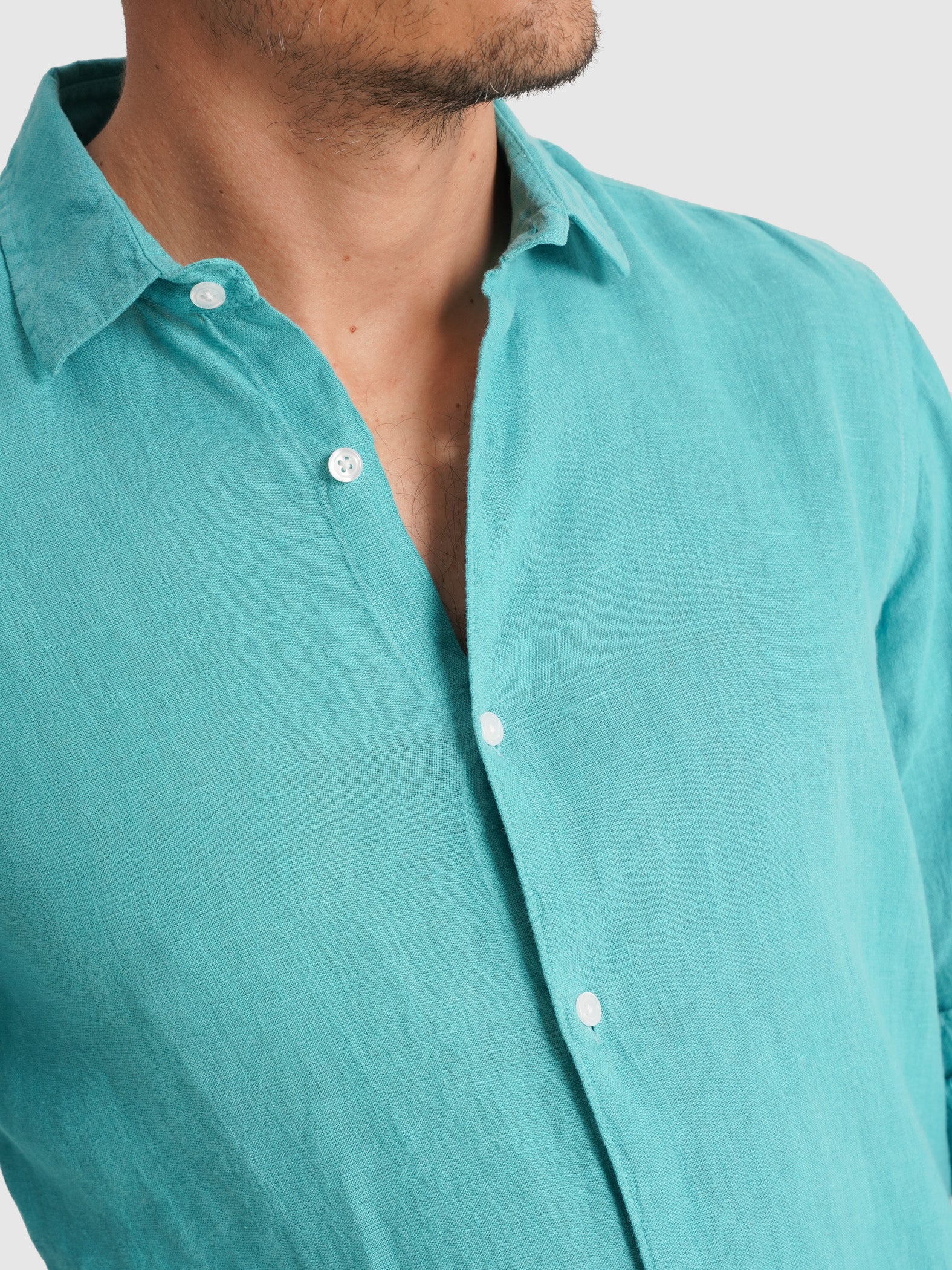 CAMISA AZUL MANGA COMPRIDA TAILORED FIT MARK BELLUCCI