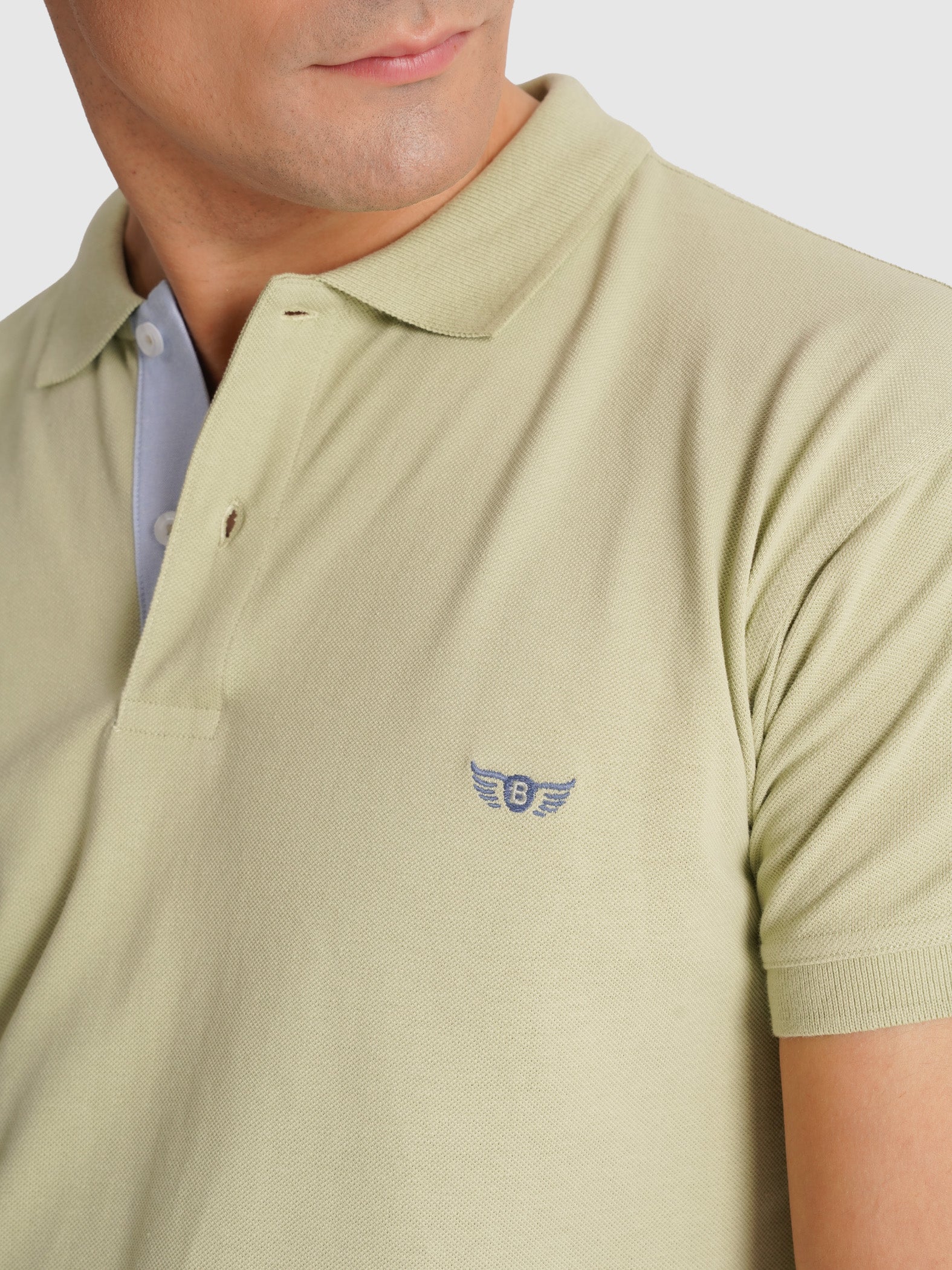 POLO PIQUET VERDE MANGA CURTA REGULAR FIT MR. BLUE