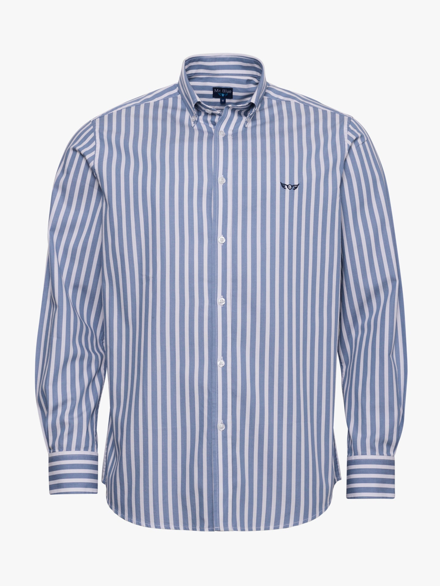 Camisa Algodão Azul Manga Comprida Regular Fit Mr. Blue