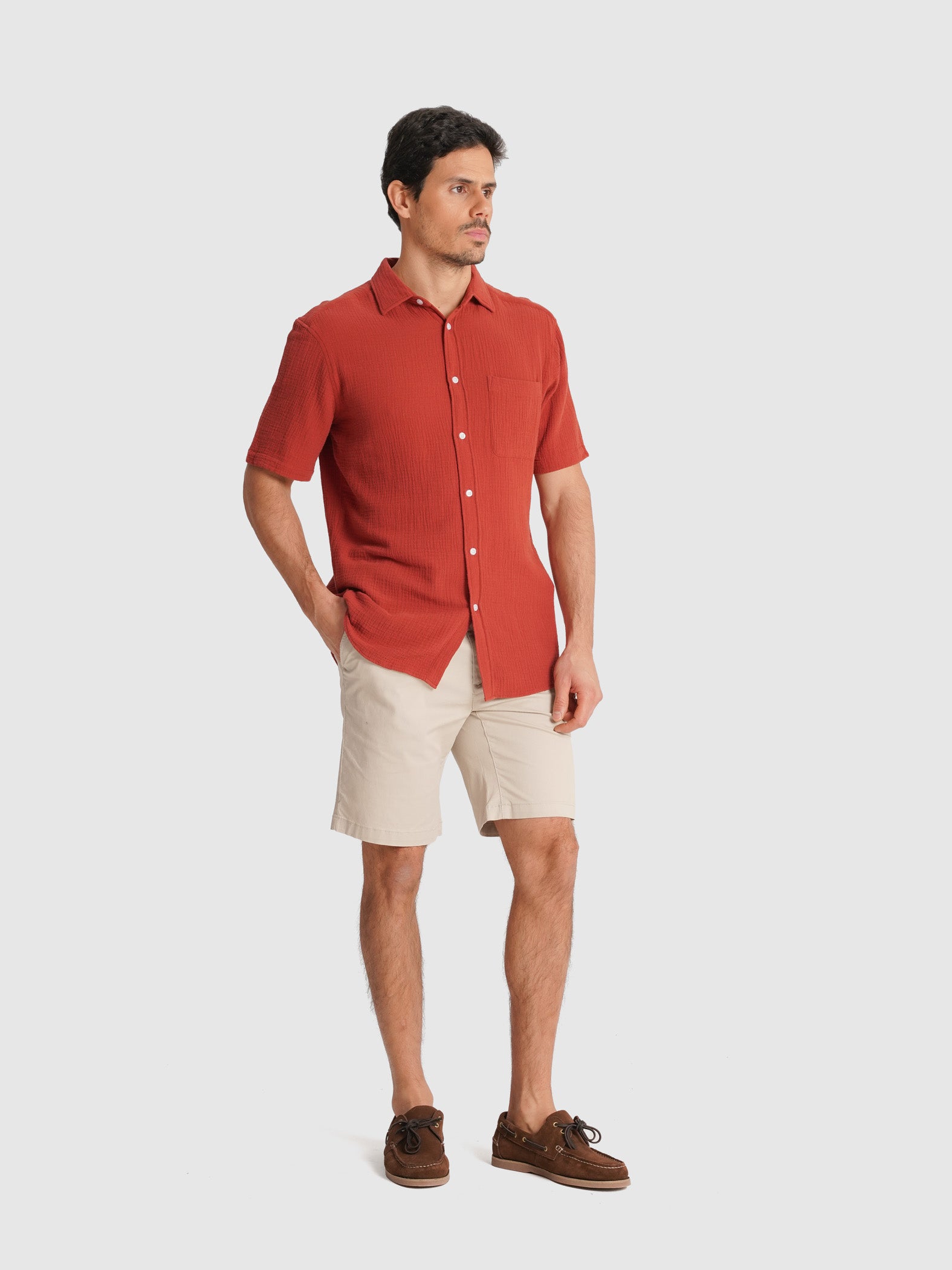 CAMISA VERMELHA MANGA CURTA REGULAR FIT MR. BLUE