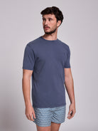 CAMISETA ALGODÓN AZUL MANGA CORTA REGULAR FIT MR. AZUL