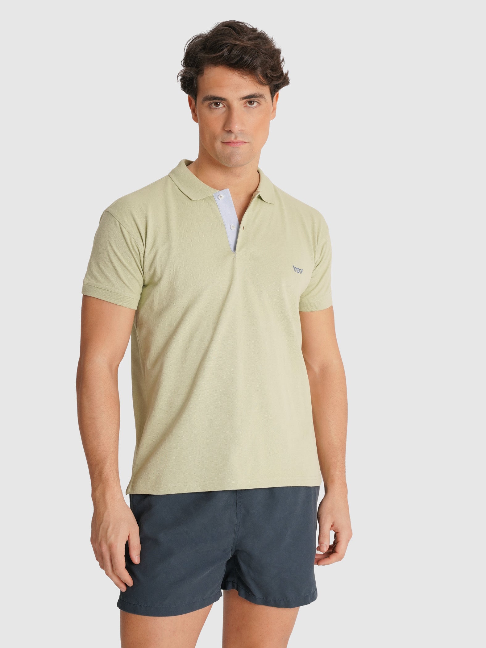 POLO PIQUET VERDE MANGA CURTA REGULAR FIT MR. BLUE