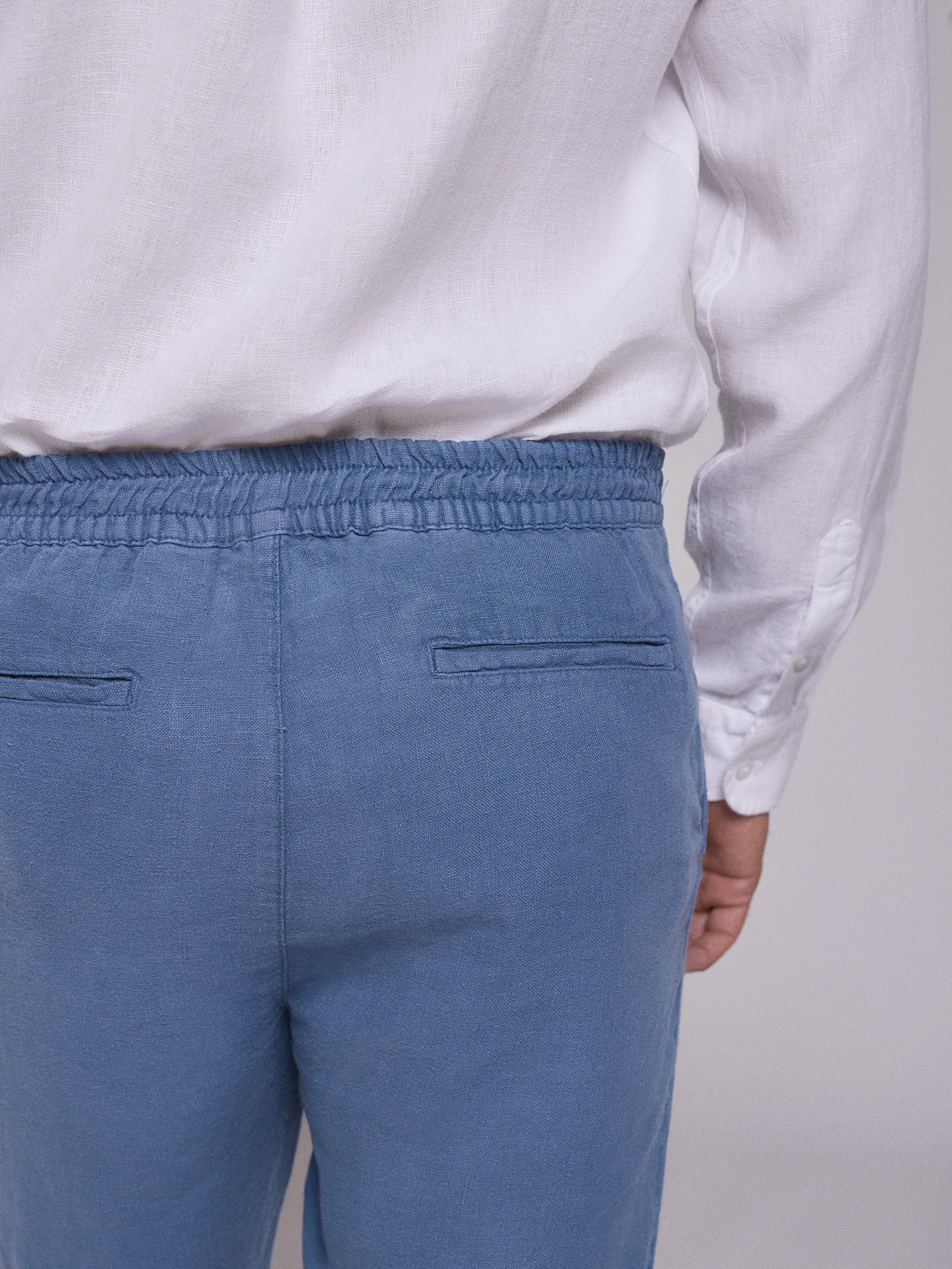 BERMUDA LINHO AZUIS REGULAR FIT MARK BELLUCCI