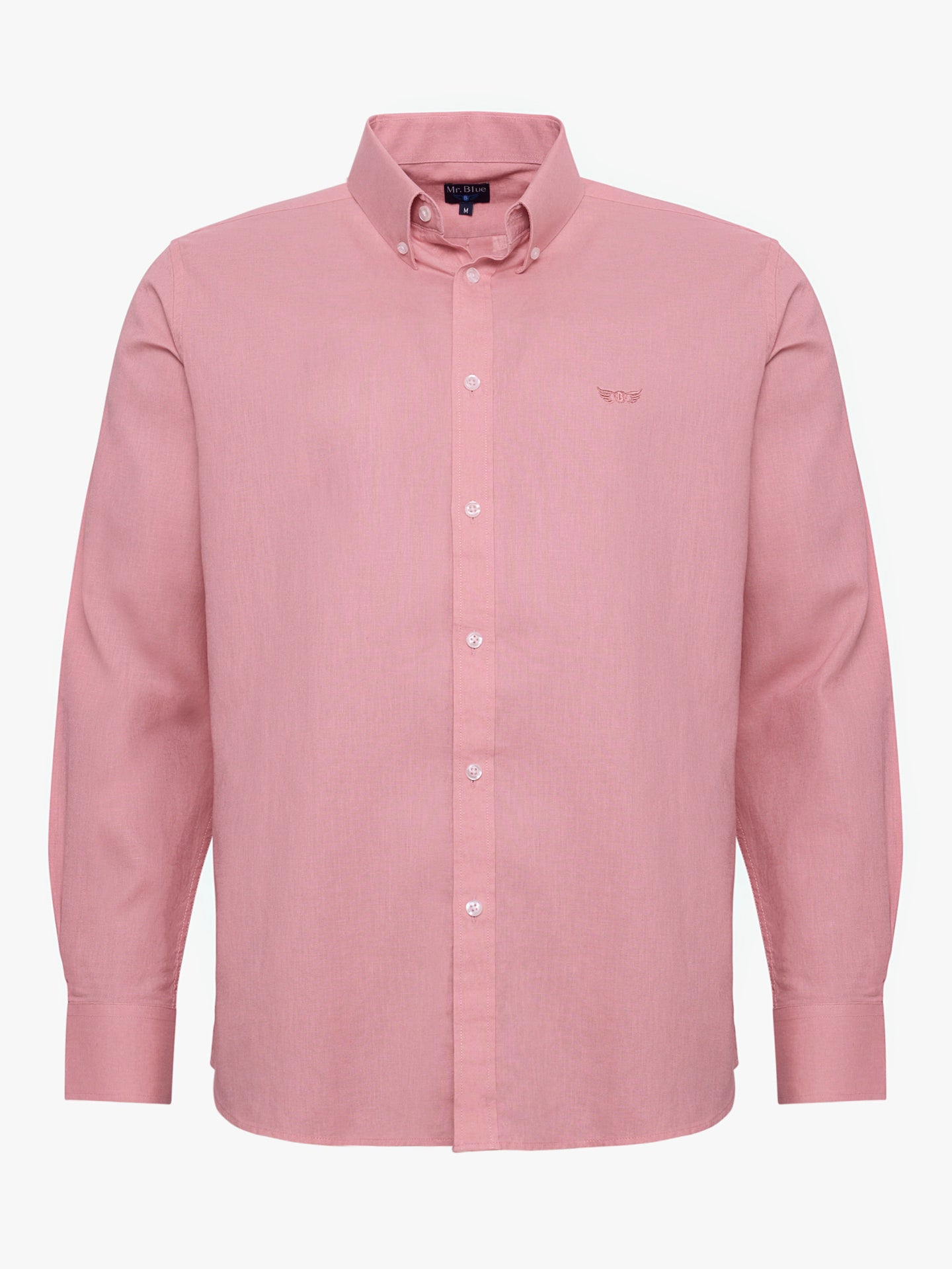 Camisa Linho Laranja Manga Comprida Regular Fit Mr. Blue