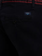 BLUE STRUCTURED TROUSERS SLIM FIT MR. BLUE