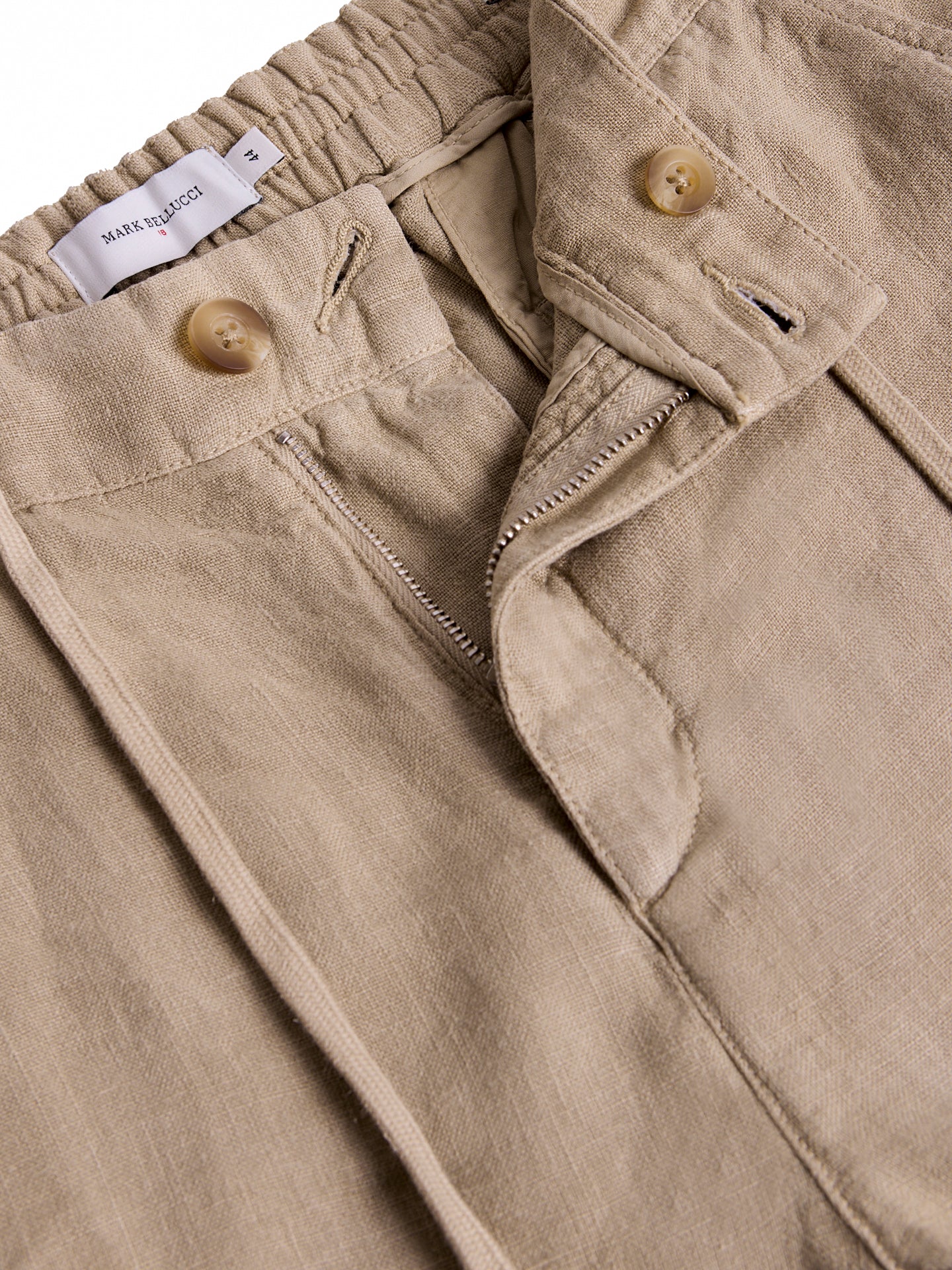 Bermuda Linho Beges Classic Fit Mr. Blue