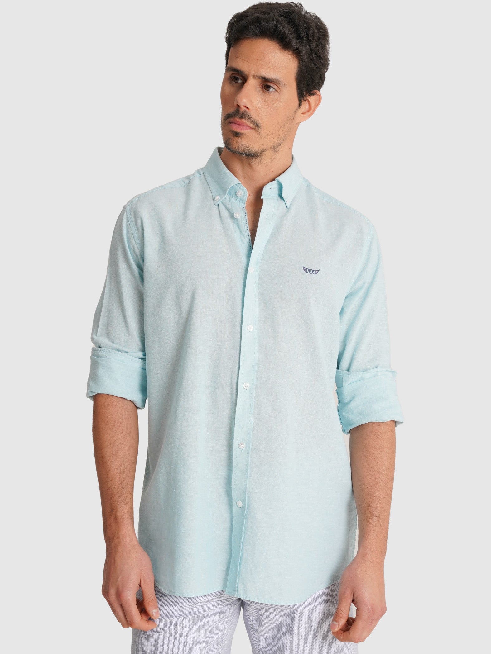 CAMISA AZUL MANGA COMPRIDA REGULAR FIT MR. BLUE