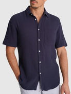 CAMISA AZUL MANGA CURTA REGULAR FIT MR. BLUE