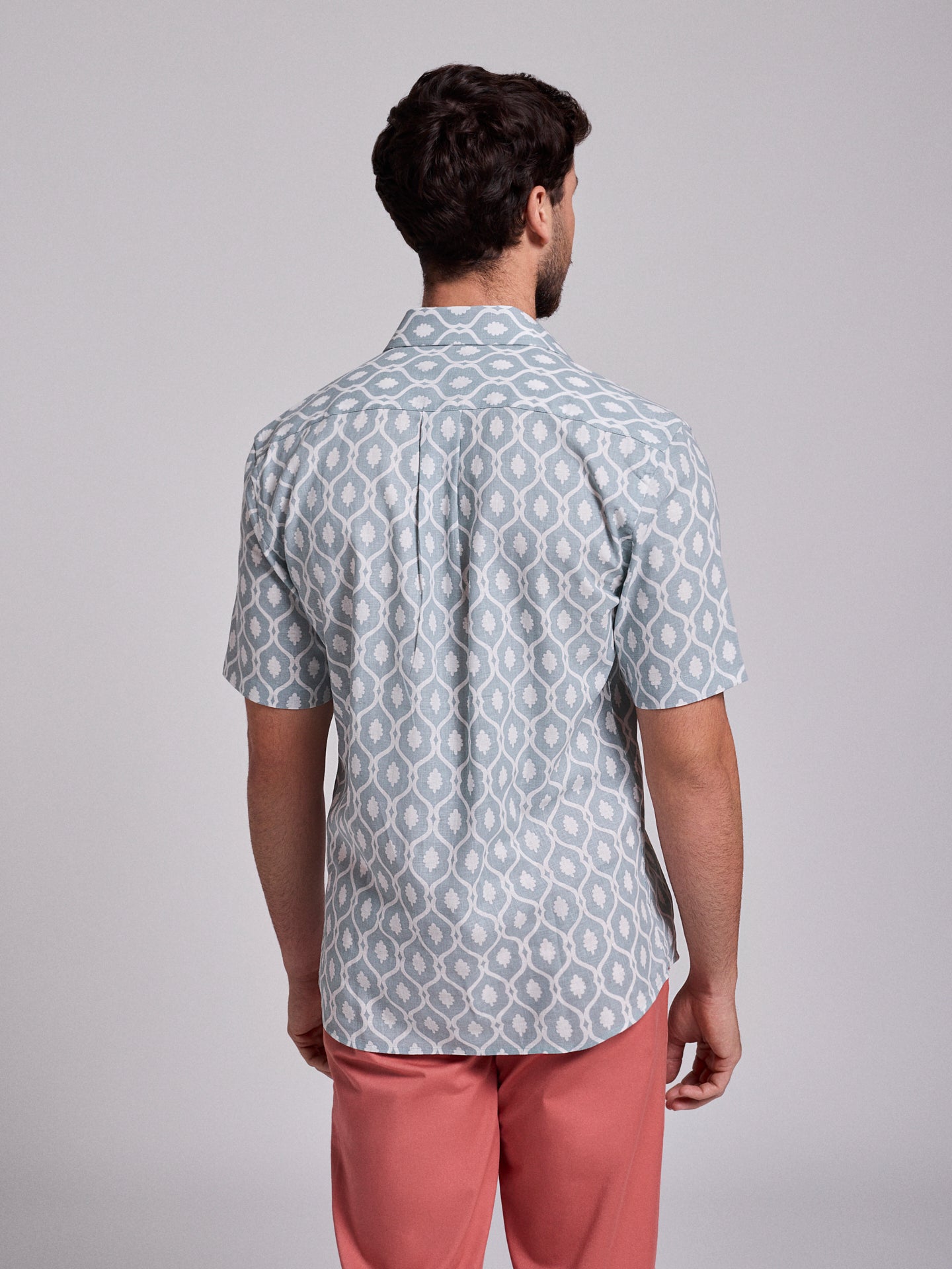 CAMISA LINO AZUL MANGA CORTA REGULAR FIT MR. AZUL