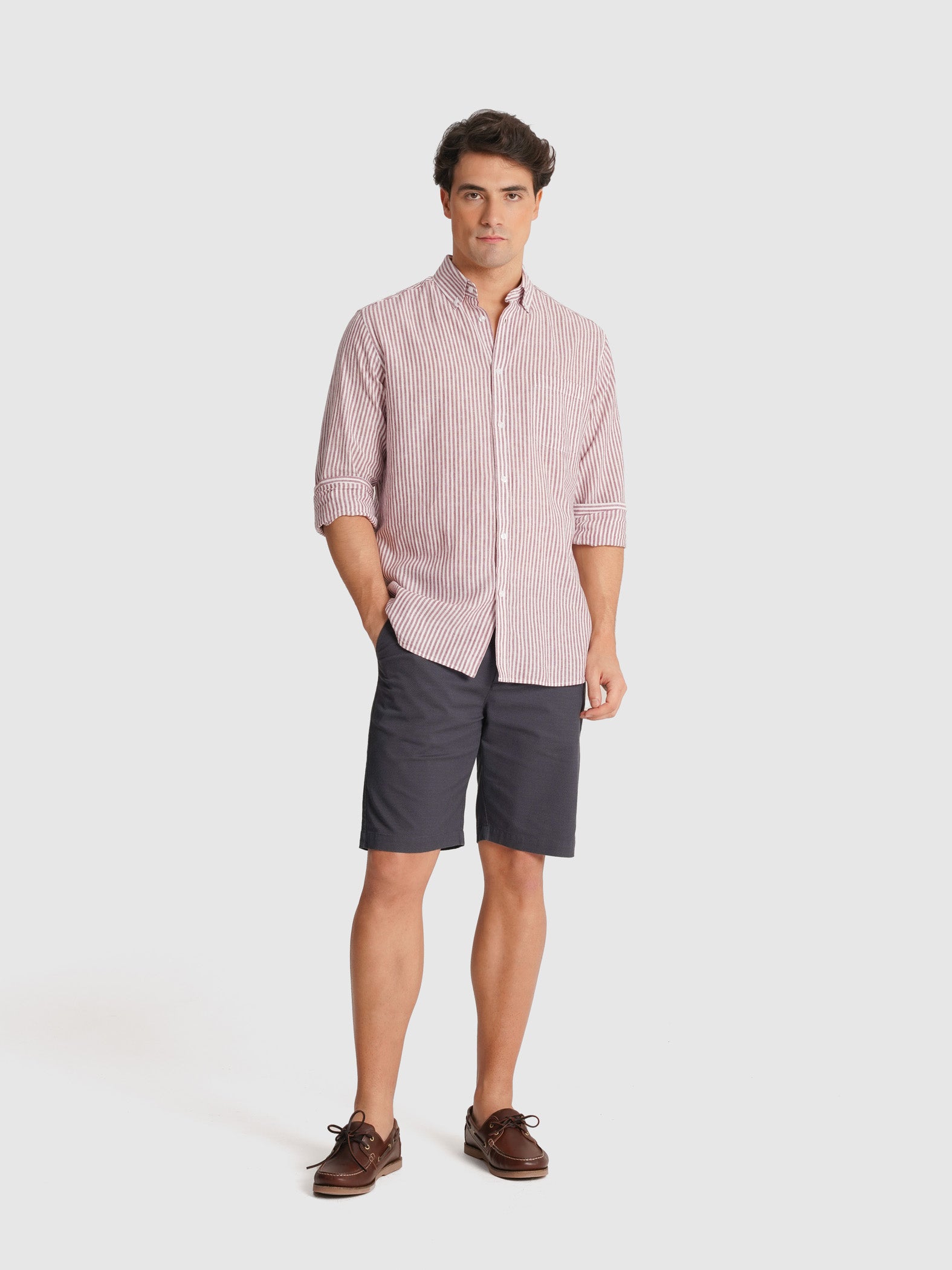 CAMISA BORDEAUX MANGA COMPRIDA REGULAR FIT MR. BLUE