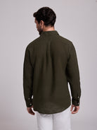 CAMISA LINHO VERDE MANGA COMPRIDA TAILORED FIT MARK BELLUCCI