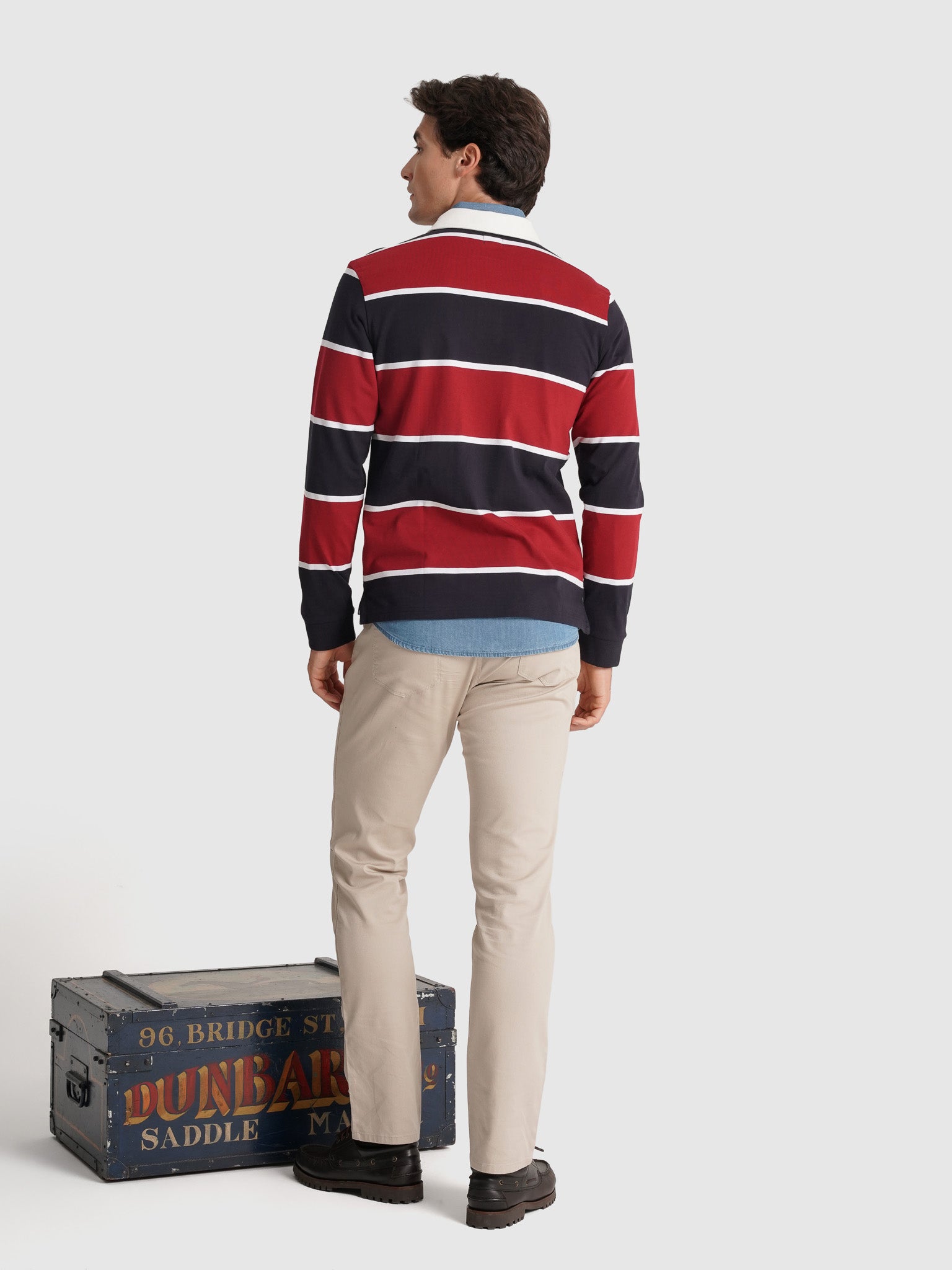 Rugbie Algodão Azul Manga Comprida Regular Fit Mr. Blue