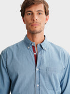 BLUE REGULAR FIT MR SHIRT. BLUE