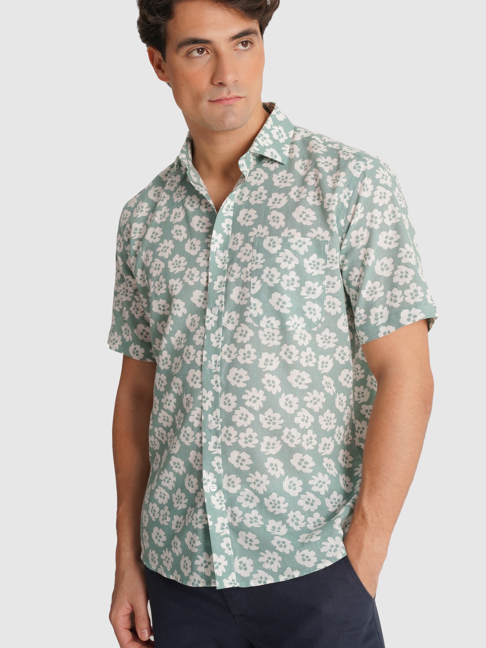 CAMISA VERDE MANGA CURTA REGULAR FIT MR. BLUE