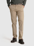 Calça Algodão Beges Slim Fit Mr. Blue