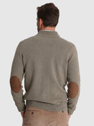 Pullover Lã Verde Com Cotoveleira Regular Fit Mr. Blue