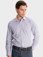 BLUE SLIM FIT MR SHIRT. BLUE