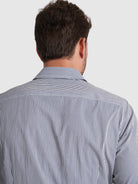 Camisa Algodão Azul Manga Comprida Slim Fit Mr. Blue