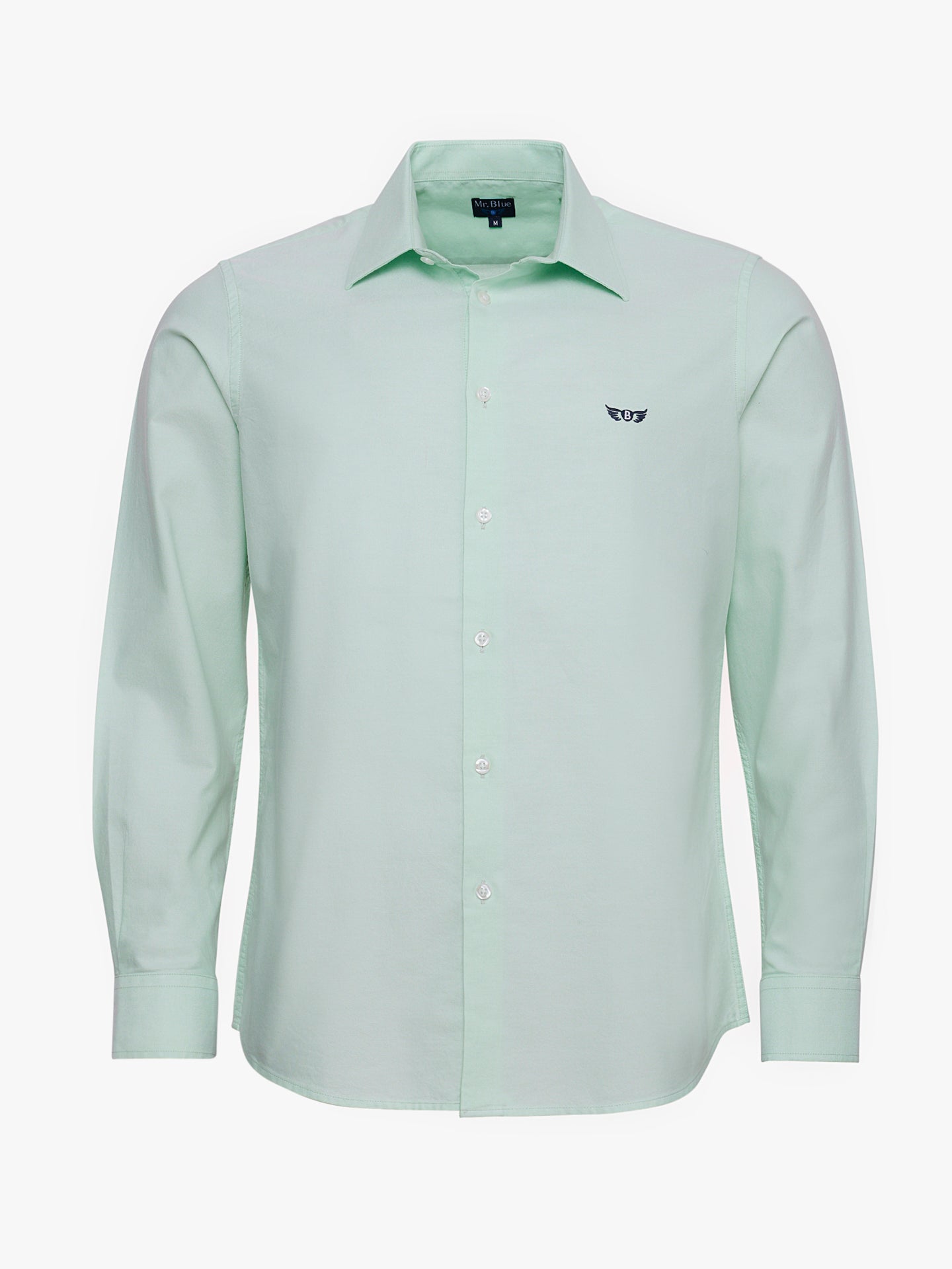 Camisa Algodão Verde Manga Comprida Slim Fit Mr. Blue