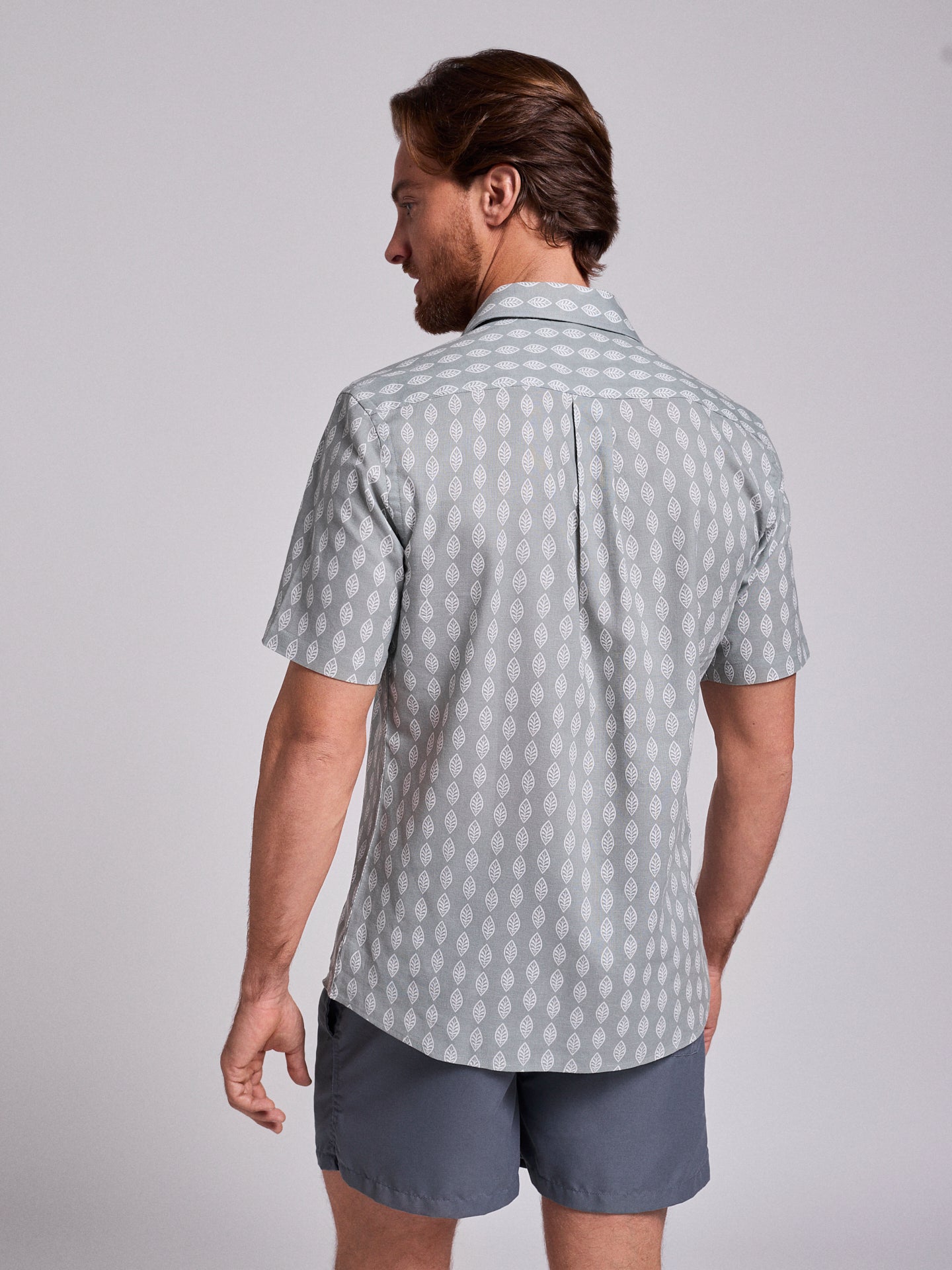 Camisa Linho Verde Manga Curta Regular Fit Mr. Blue