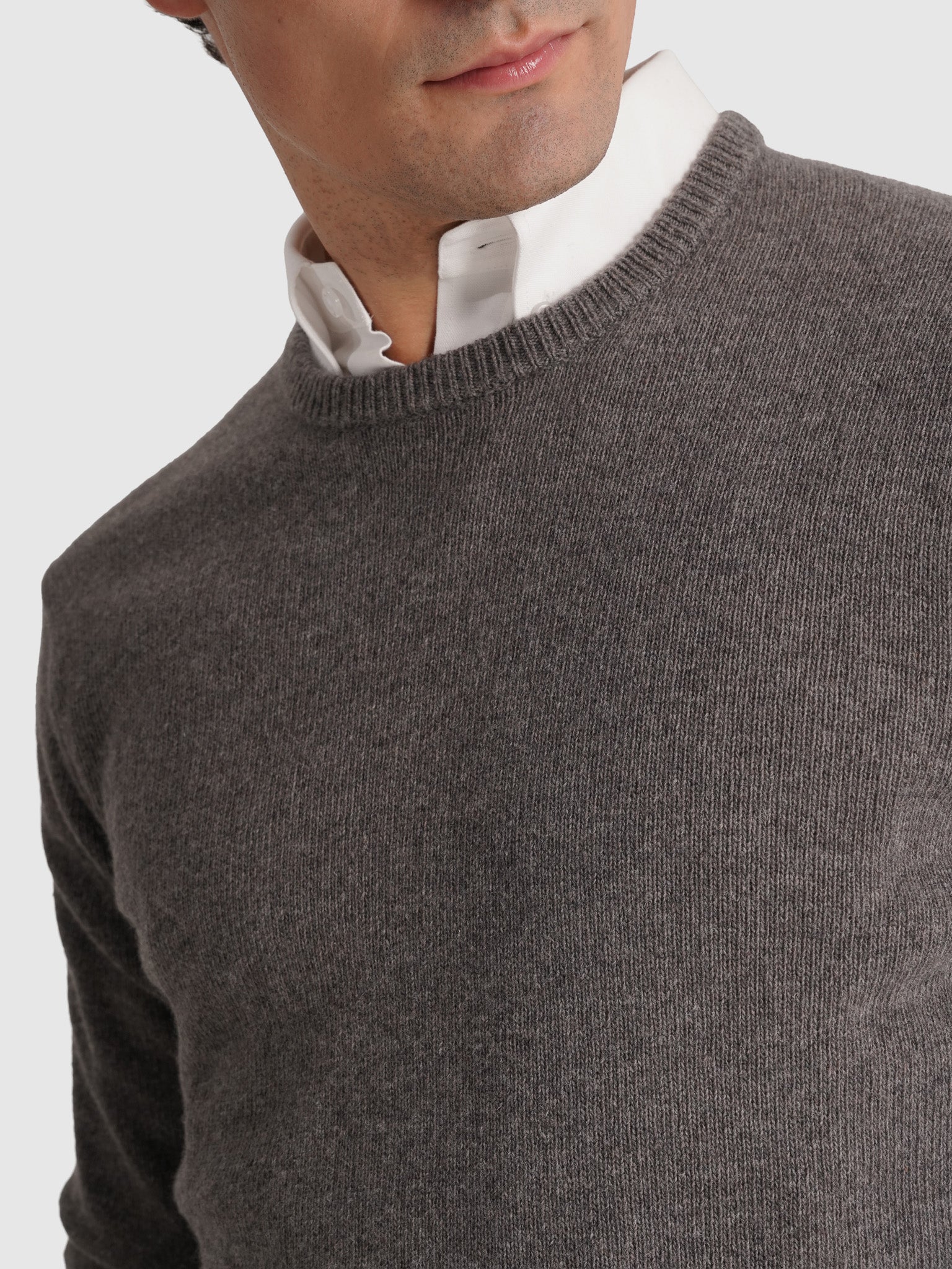 Pullover Lã Castanho Manga Comprida Regular Fit Mr. Blue