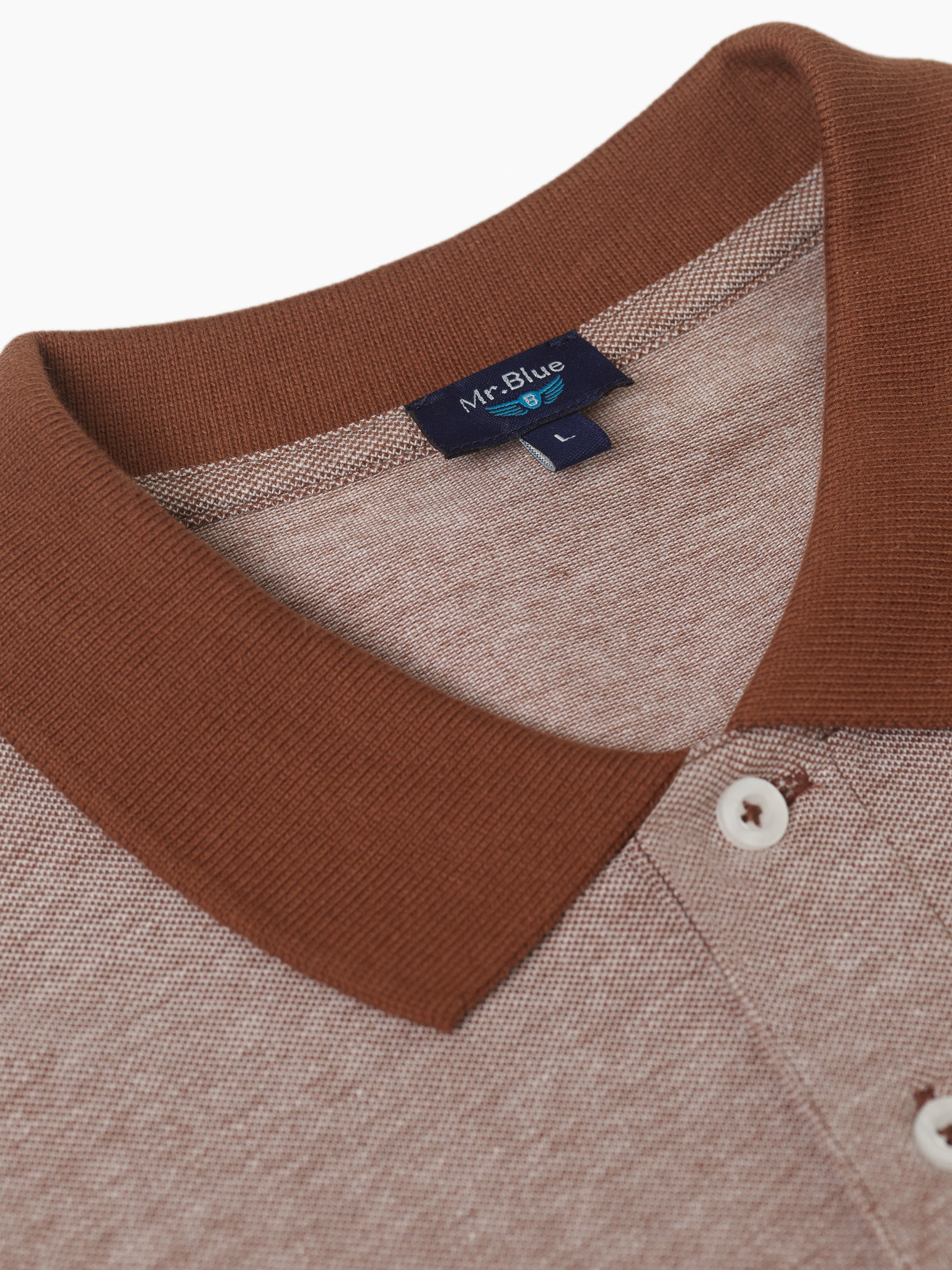 POLO PIQUET CAMEL MANGA CURTA REGULAR FIT MR. BLUE