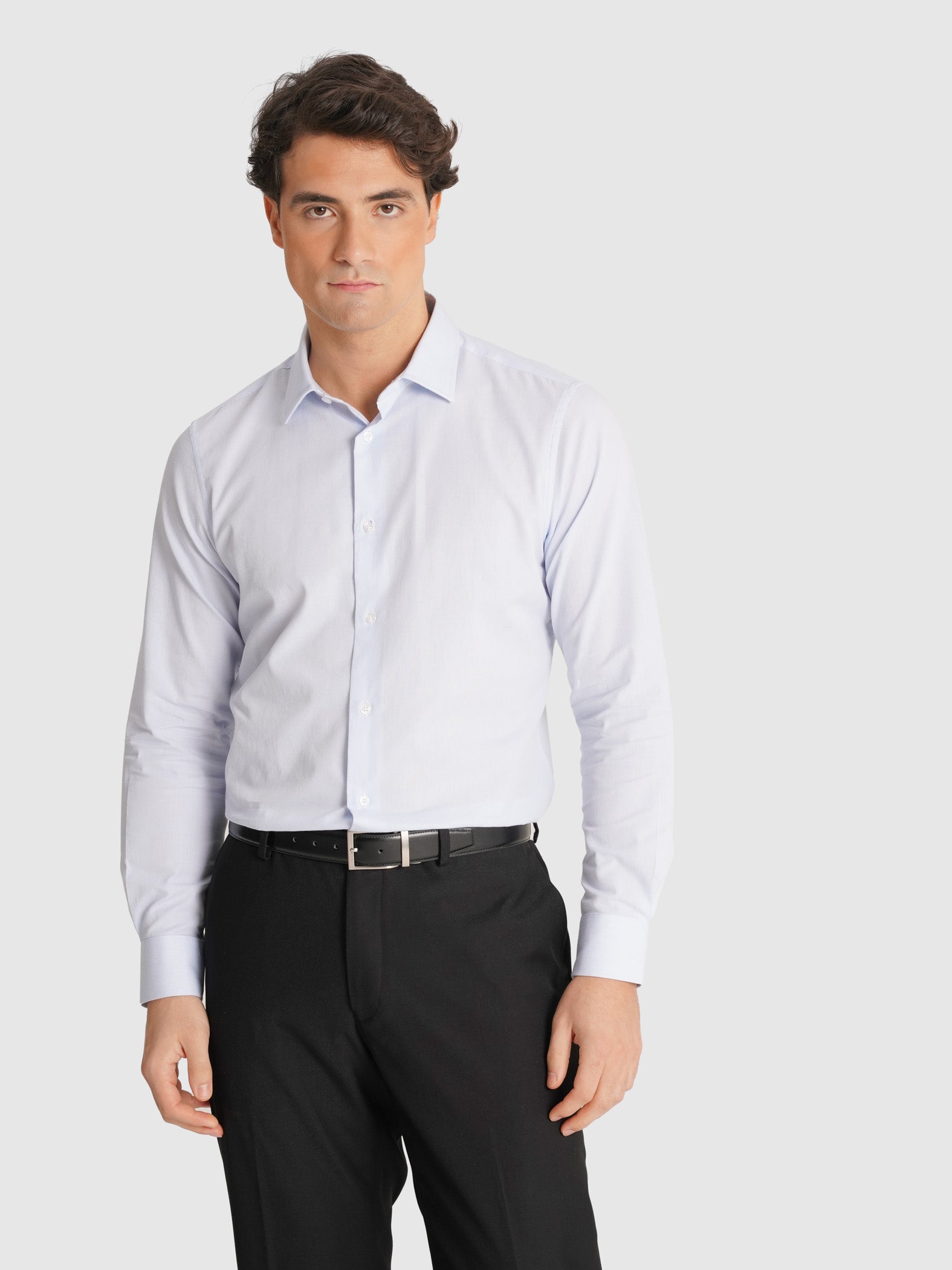 CAMISA TWILL AZUL MANGA COMPRIDA SLIM FIT MR. BLUE