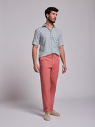 CALÇAS ALGODÃO ROSAS REGULAR FIT MR. BLUE