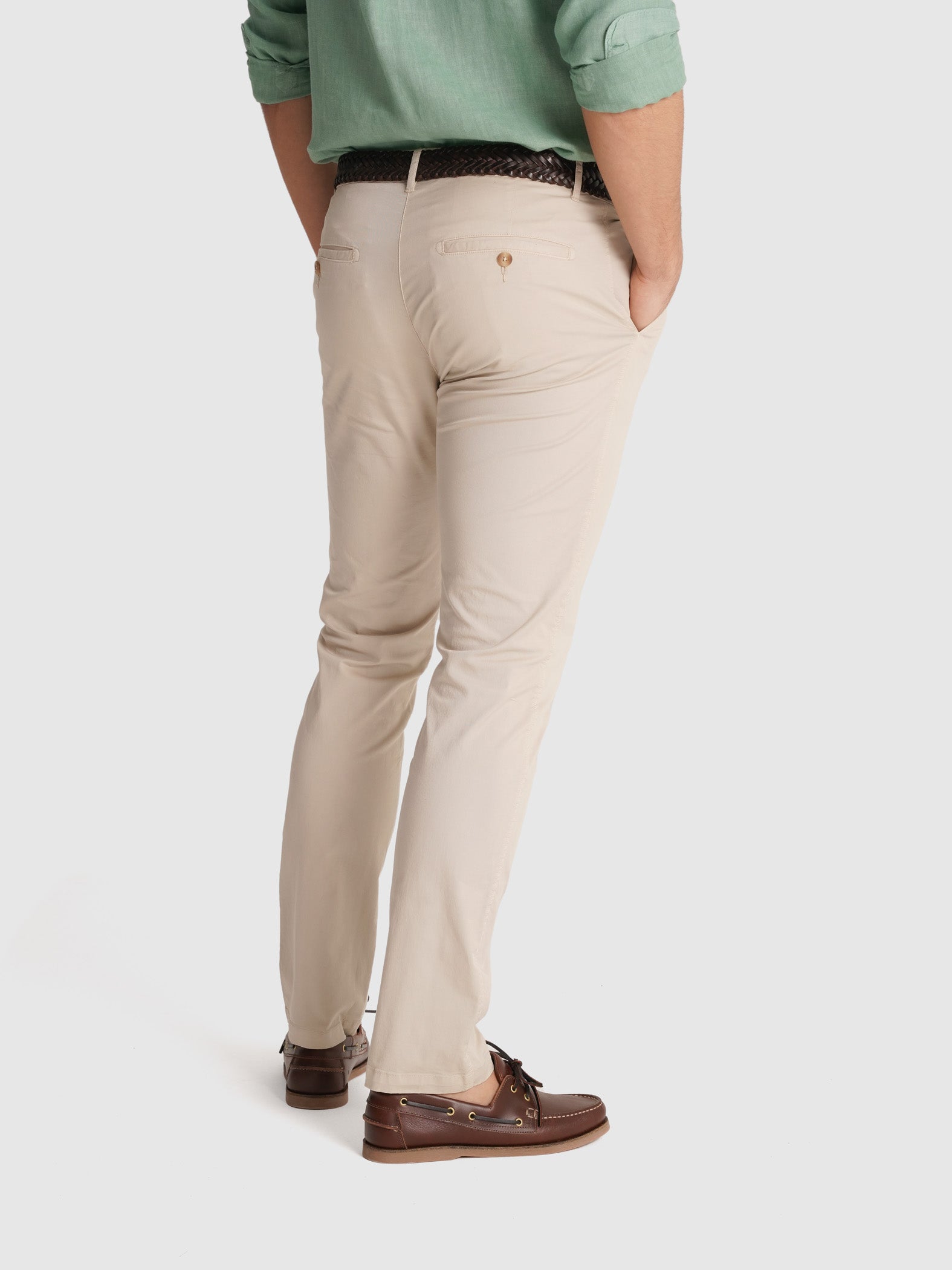 CALÇAS BEGES REGULAR FIT MARK BELLUCCI