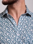 CAMISA LINO VERDE MANGA CORTA REGULAR FIT MR. AZUL