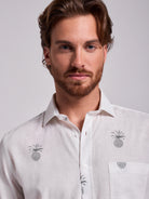 Camisa Linho Verde Manga Curta Regular Fit Mr. Blue