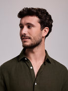 CAMISA LINHO VERDE MANGA COMPRIDA TAILORED FIT MARK BELLUCCI