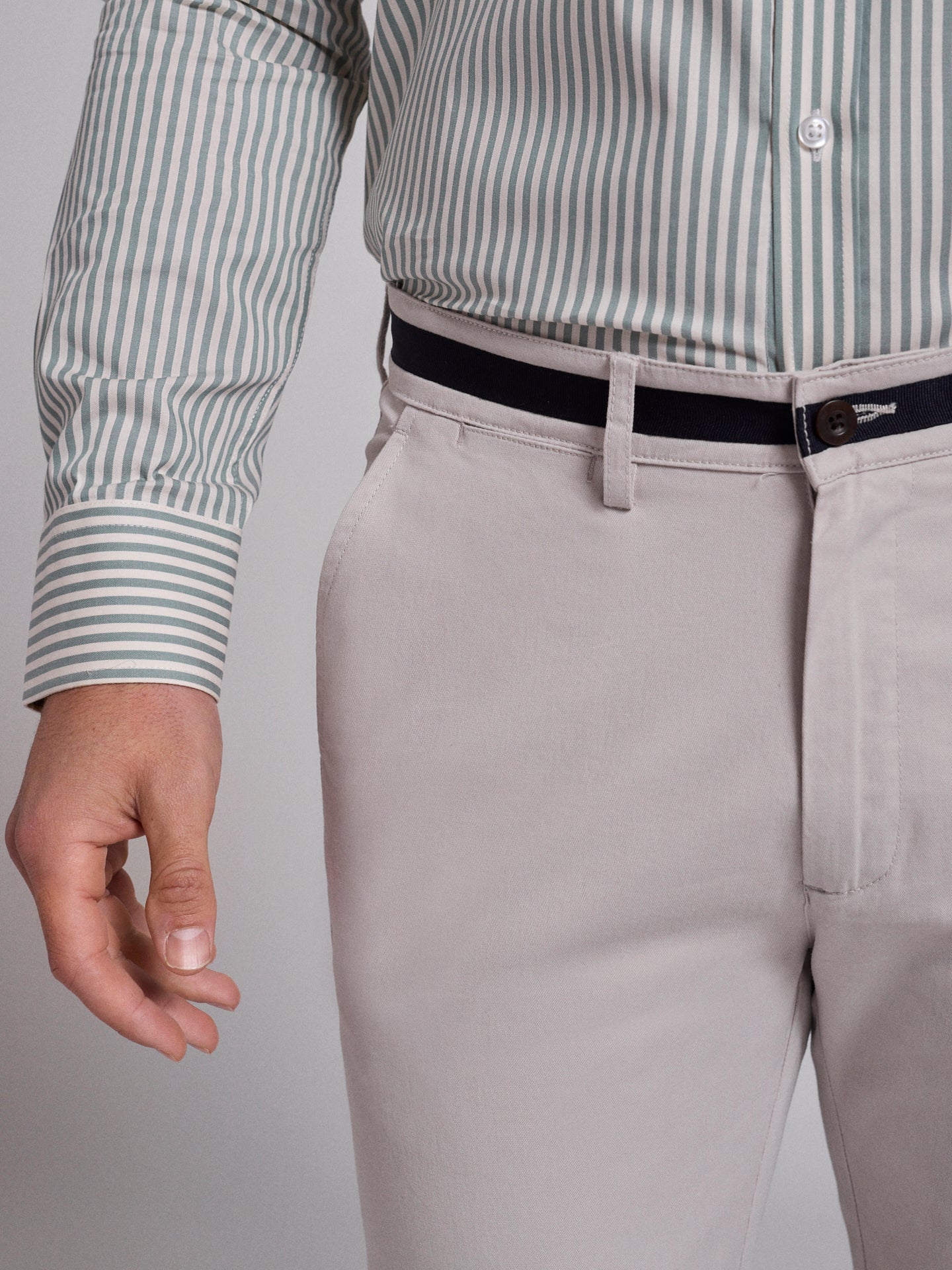 Calça Algodão Cinzentas Regular Fit Mr. Blue