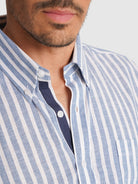 CAMISA AZUL MANGA CURTA REGULAR FIT MR. BLUE