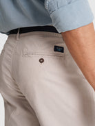 CALÇAS CHAMBRAY BEGES REGULAR FIT MR. BLUE