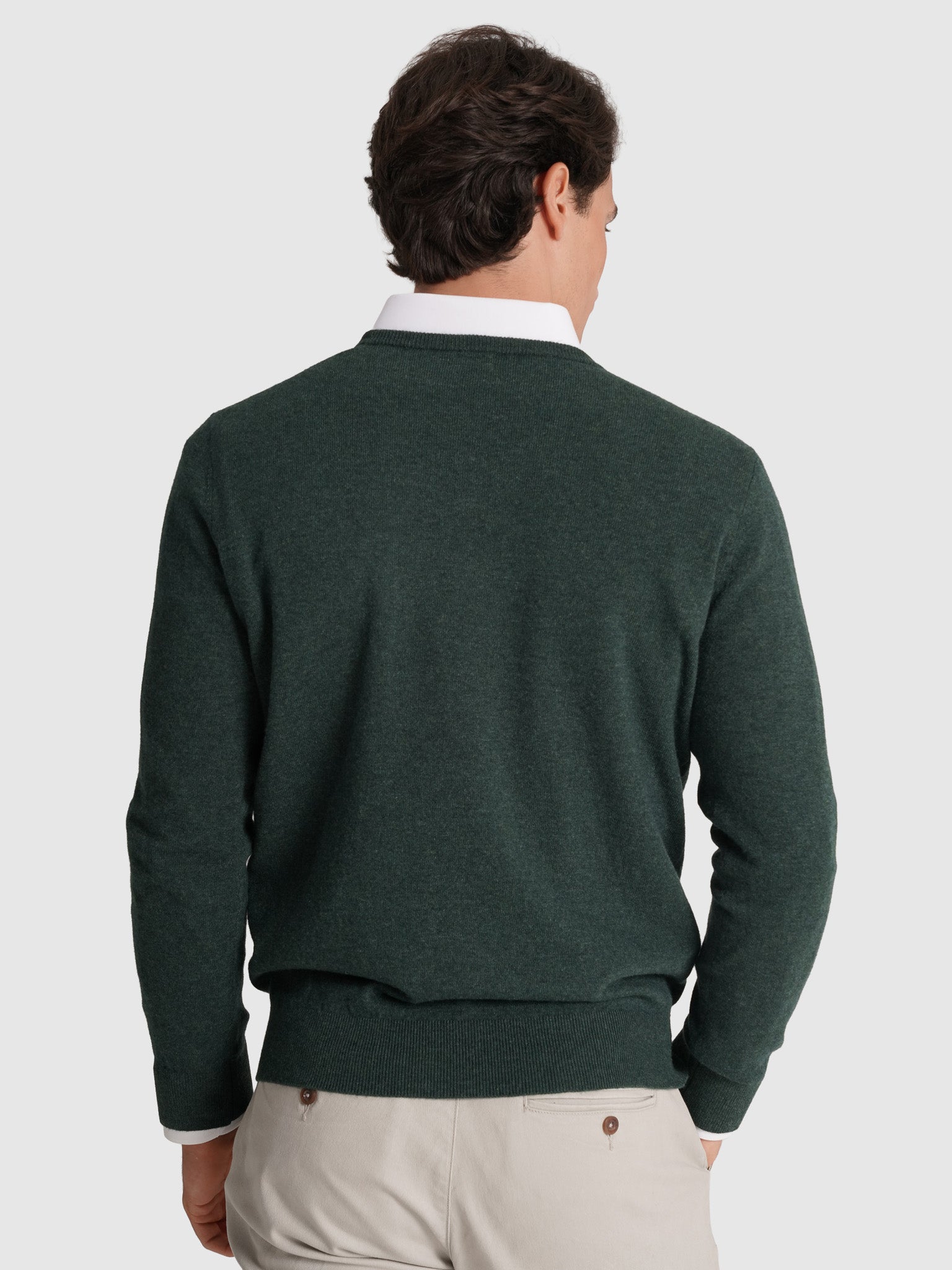 Pullover Lã Verde Manga Comprida Regular Fit Mr. Blue