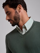 PULLOVER ALGODÃO VERDE MANGA COMPRIDA REGULAR FIT MR. BLUE