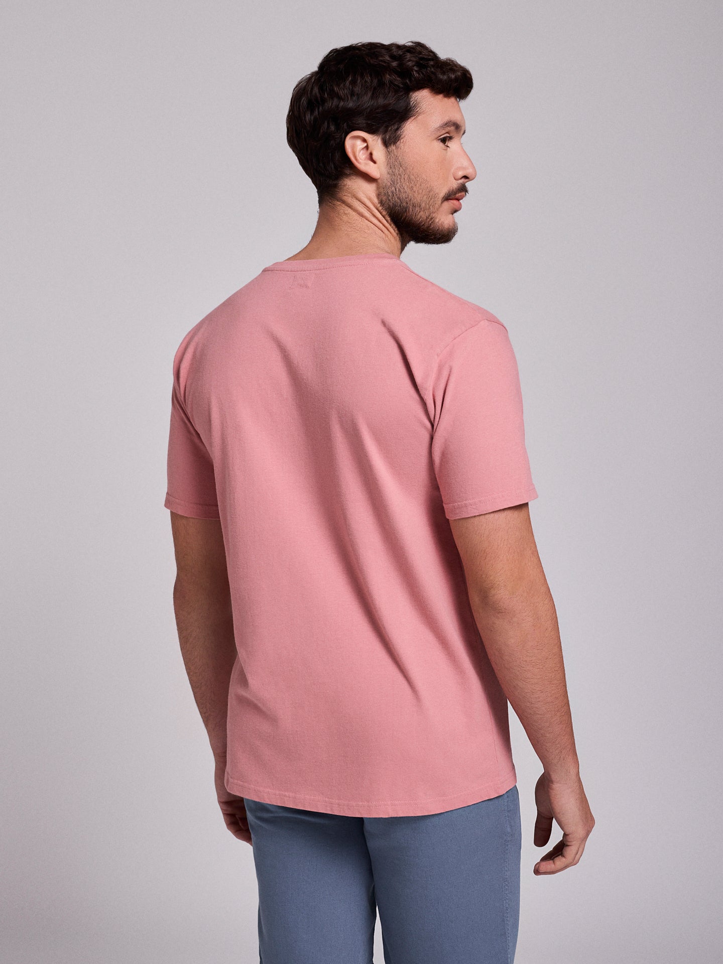 CAMISETA ALGODÓN ROSA MANGA CORTA REGULAR FIT MR. AZUL