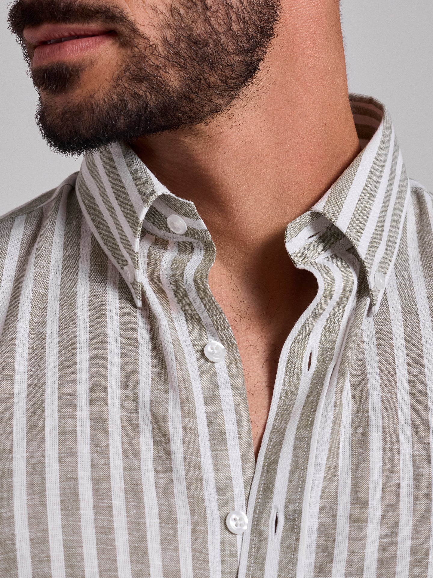 Camisa Linho Verde Manga Comprida Regular Fit Mr. Blue