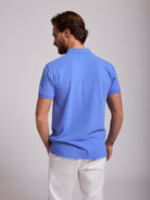 Polo Azul Manga Curta Regular Fit Mr. Blue