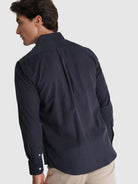 Camisa Algodão Azul Manga Comprida Regular Fit Mr. Blue